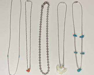 Necklaces some sterling & turquoise