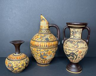 Greek Amphora Vases & Oinochoe pottery jar