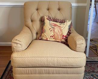 Ethan Allen arm chair with ottoman