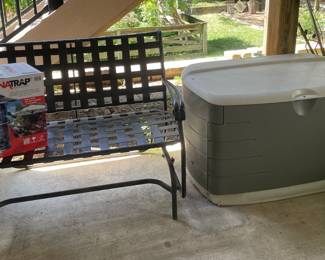 Dynatrap, outdoor bench, & storage box