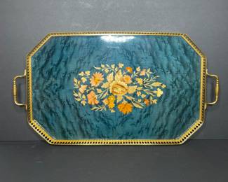 Lacquer wood tray vtg