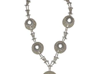 Safety pin beaded statement necklace