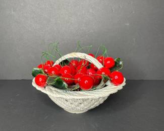Vinatge ceramic cherry basket