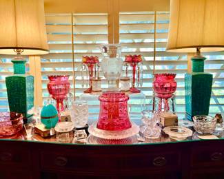 LOTS OF SCARCE LALIQUE, CRANBERRY GLASS!