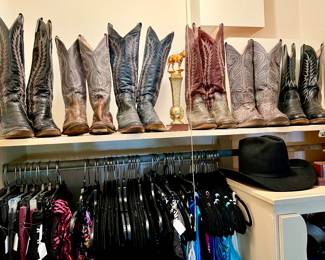 WESTERN BOOTS, ELEPHANT, LEATHER, LIZARD, OSTRICH.