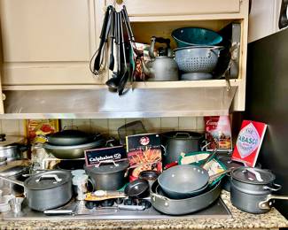 CALPHALON ANODIZED COOKWARE, UNMARKED.