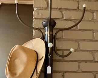 BRASS HAT RACK.