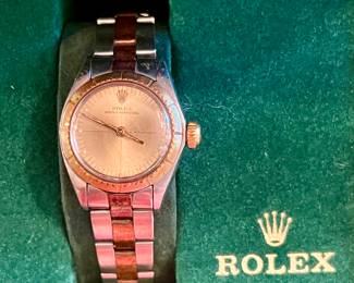 Vintage Rolex watch 14k and stainless steel original with box.