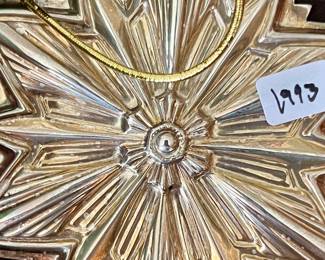 GORHAM STERLING SNOWFLAKE CHRISTMAS ORNAMENT.