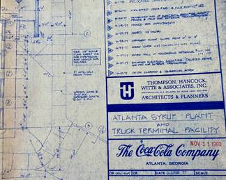 COLLECTION OF COCA-COLA BLUEPRINTS USED IN ATLANTA AND FORT WORTH PLANTS.