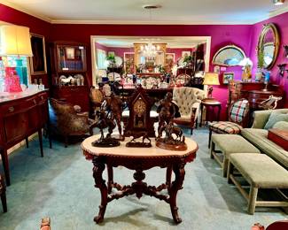 LIVING ROOM. MARBLE TOP TABLE NOT FOR SALE.