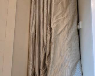 Set of 6 Silk pin stripe lined drapery panels $295 or bid #30