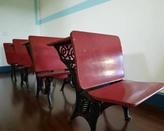Set of 4 Vintage School Desks $129 or bid #33