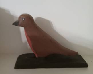 Handmade wood bird by Ted Sawle signed on the bottom, at age 100 years old.