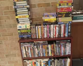 Lots of DVDS, CDS, VHS tapes