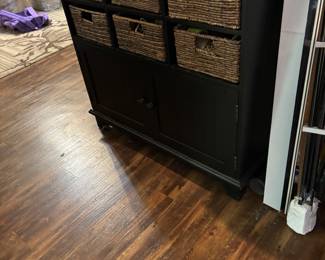 Pier One Basket Organizer Cabinet $50, lots of curtain rods, and umbrellas