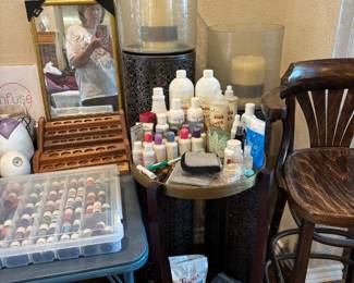 Young Living Oils and accessories. A large variety of oils selling for $5 each. Infusers for $10 and $15. Wood storage racks. Large YL Beauty Case $25. YL Tote Bag $25. Several YL Manuals and books. YL Oil starter kit $50 (includes 10 oils), YL creams, lotions, cleansers, makeup, and Thieves items. Large supply!