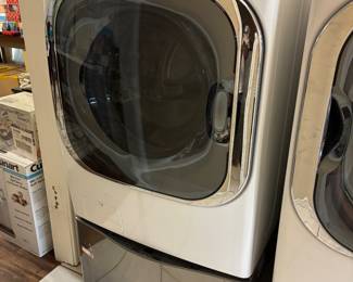 Pictured is LG large capacity washer, LG Mini Washer beneath--next photo is LG Dryer and LG Pedestal Total package price is $1000. Will not sell separately.