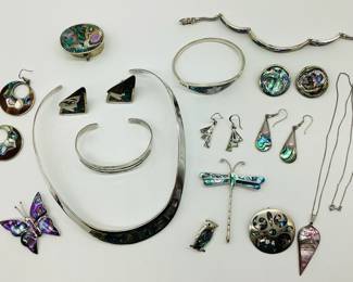 Alpaca Mexico, Taxco, Abalone, Silver Jewelry: Some Vintage, Signed