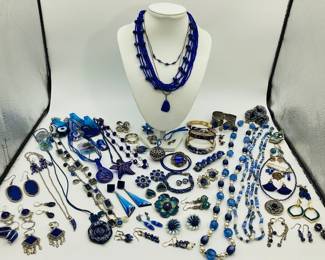 Brilliant Blue Jewelry: Some Signed, Vintage