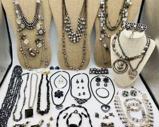 Hypnotic Hematite and Gorgeous Grey Jewelry: Some Vintage, Signed