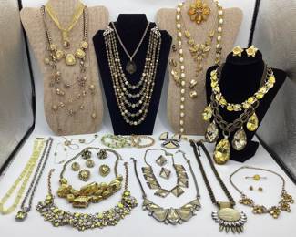 Yummy Yellow Costume Jewelry Collection: Some Vintage, Signed, 925