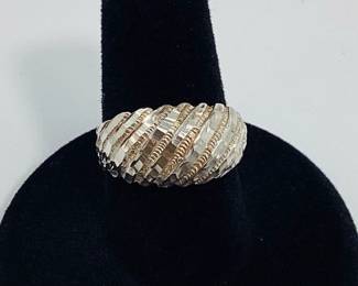 14K White Gold Plated Ring