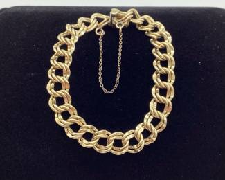 ELCO 1/20 12K Gold Filled Thick Wavy Double Cuban Link Bracelet