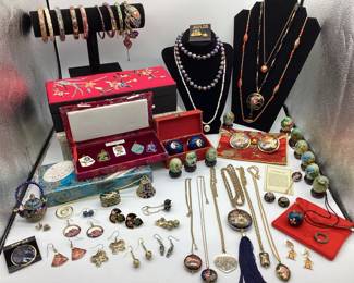 Captivating Cloisonné Jewelry Items and More: Some Vintage, Signed