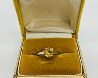 Sterling Silver Ring with Citrine Center Gemstone