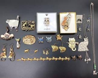 Cat Jewelry: Some Vintage, Signed, Silver