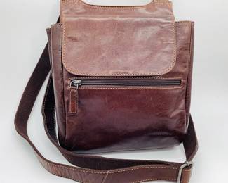 JACK GEORGES Brown Leather Cross Body Bag/Purse