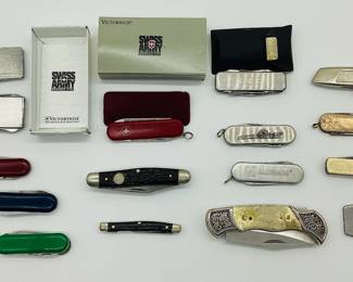 Knives: Zippo, Boker/Solingen, Victorinox, Swiss Army, 1/20 10K Gold Filled