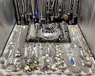 Stunning Silver tone Necklaces: Some Vintage, Signed, Silver