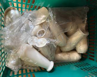 Basket of Lenox bud vases. perfect for shower favors