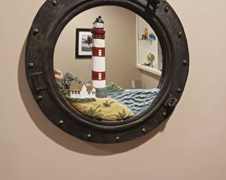 Lighthouse porthole mirror