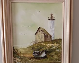 Lighthouse picture in a frame nautical