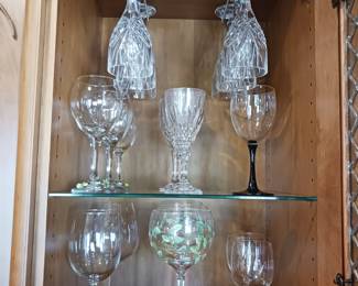 Crystal wine glasses and goblets