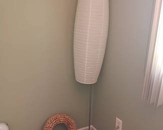 Paper shade floor lamp
