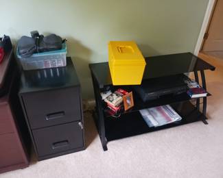 Filing cabinets and TV stand printer stand