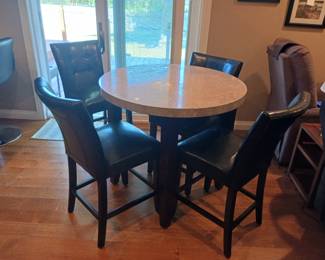 Hi top dining table with four chairs