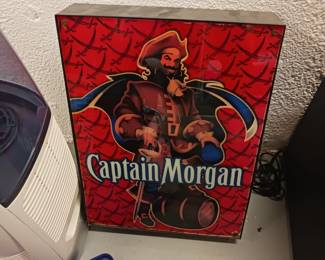 Captain Morgan rum sign for the bar