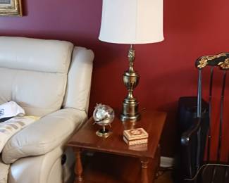 Table lamp on an end table