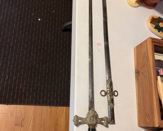 antique sword and scabbard - engraved