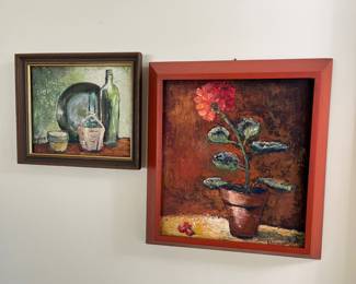original paintings on board - landscape, still life, floral, holiday, seasonal