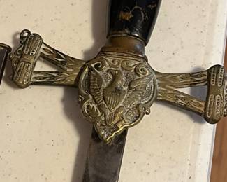 antique sword and scabbard - engraved