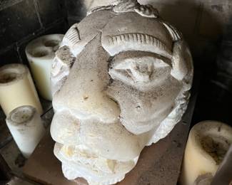 large plaster lion head