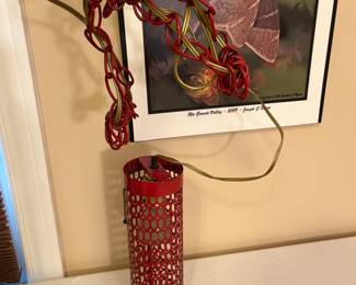 vintage perforated cylinder swap lamp