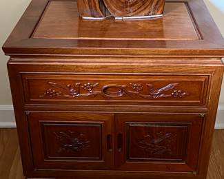 Pair Asian wood cabinets