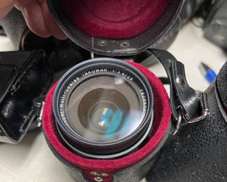 several camera lenses